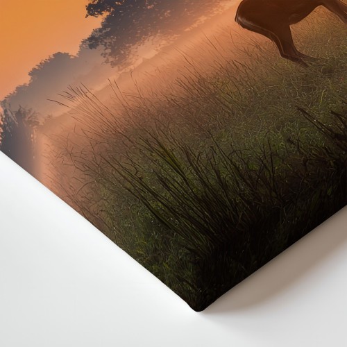 Obraz na płótnie canvas Sarna o świcie realistyczny
