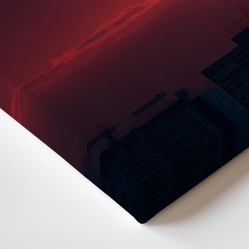 Obraz na płótnie canvas Zachód nad miastem realistyczny