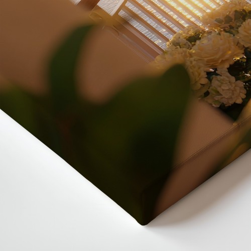 Obraz na płótnie canvas Balkon przy zachodzie realistyczny
