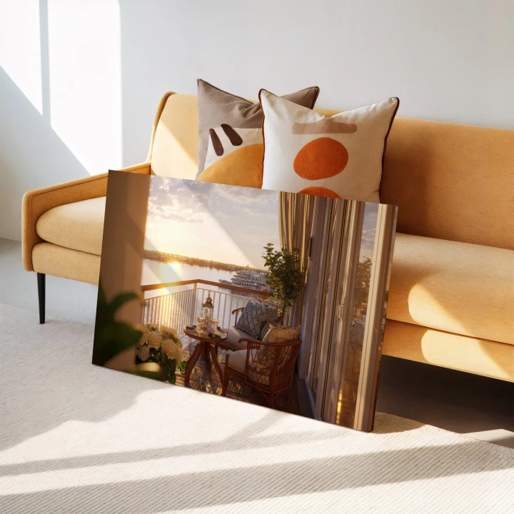 Obraz na płótnie canvas Balkon przy zachodzie realistyczny