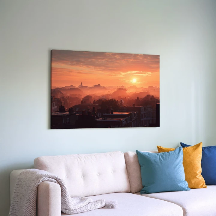 Obraz na płótnie canvas Złota panorama miasta realistyczny