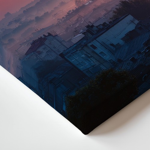 Obraz na płótnie canvas Mglisty wschód słońca realistyczny