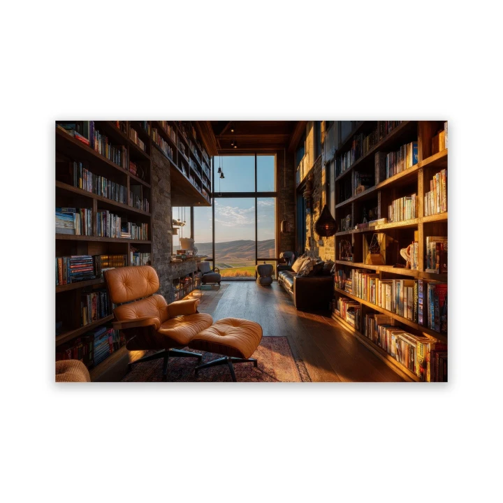 Obraz na płótnie canvas Biblioteka z fotelem nowoczesny