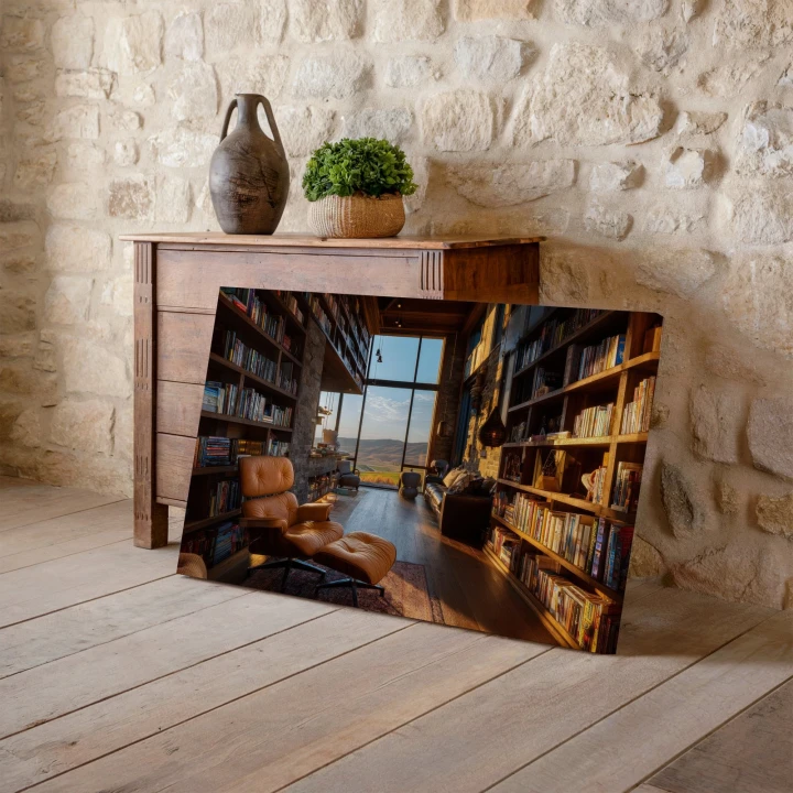 Obraz na płótnie canvas Biblioteka z fotelem nowoczesny