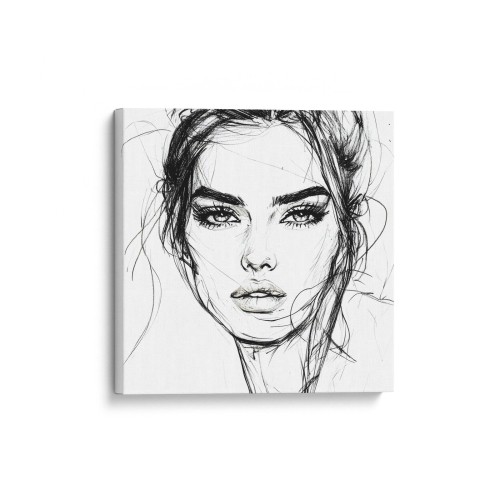 Obraz na płótnie canvas Kobieca twarz line-art