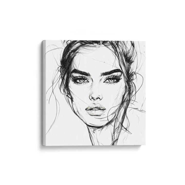 Obraz na płótnie canvas Kobieca twarz line-art