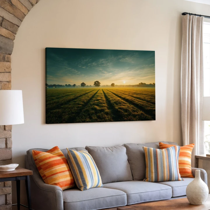 Obraz na płótnie canvas Wschód nad polem realistyczny