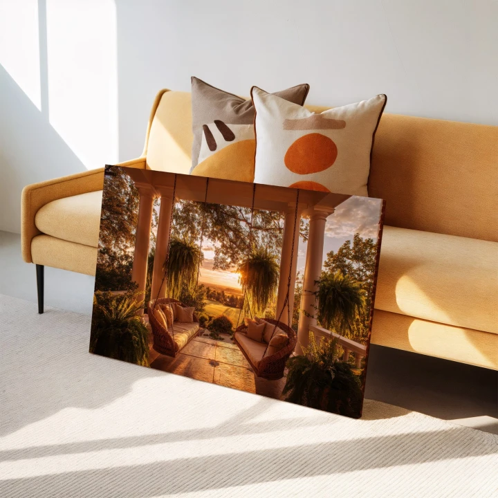 Obraz na płótnie canvas Weranda z huśtawkami realistyczny