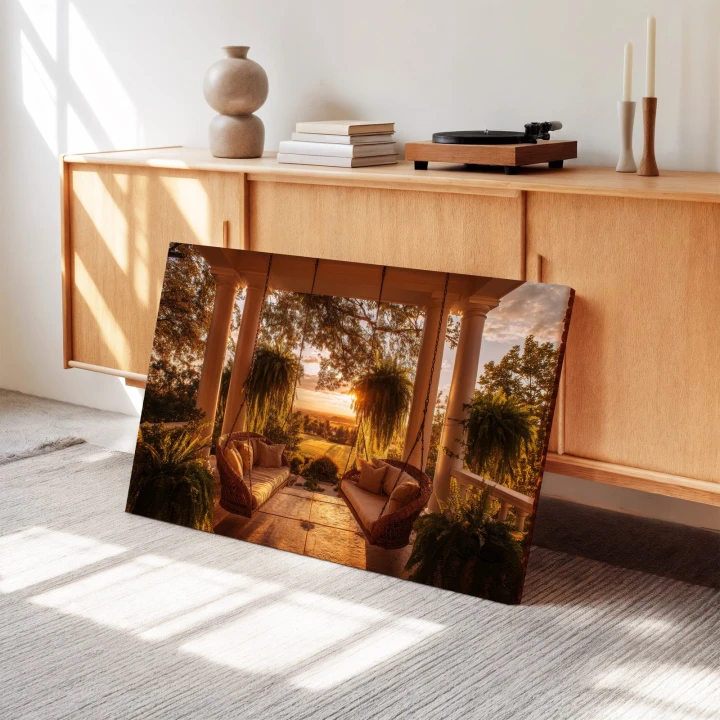 Obraz na płótnie canvas Weranda z huśtawkami realistyczny