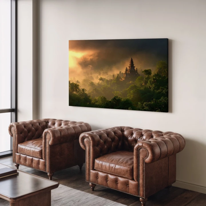 Obraz na płótnie canvas Świątynia w dżungli realistyczny