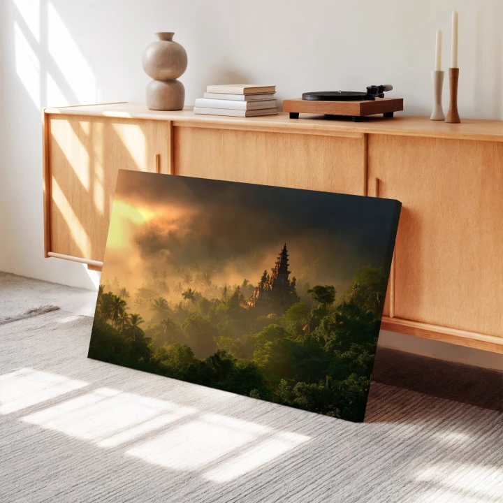 Obraz na płótnie canvas Świątynia w dżungli realistyczny